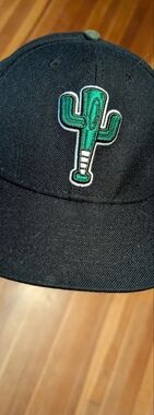 Black Baseball Cap with Green Cactus Patch